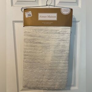 Cream and Gray Curtains - 2 Pack